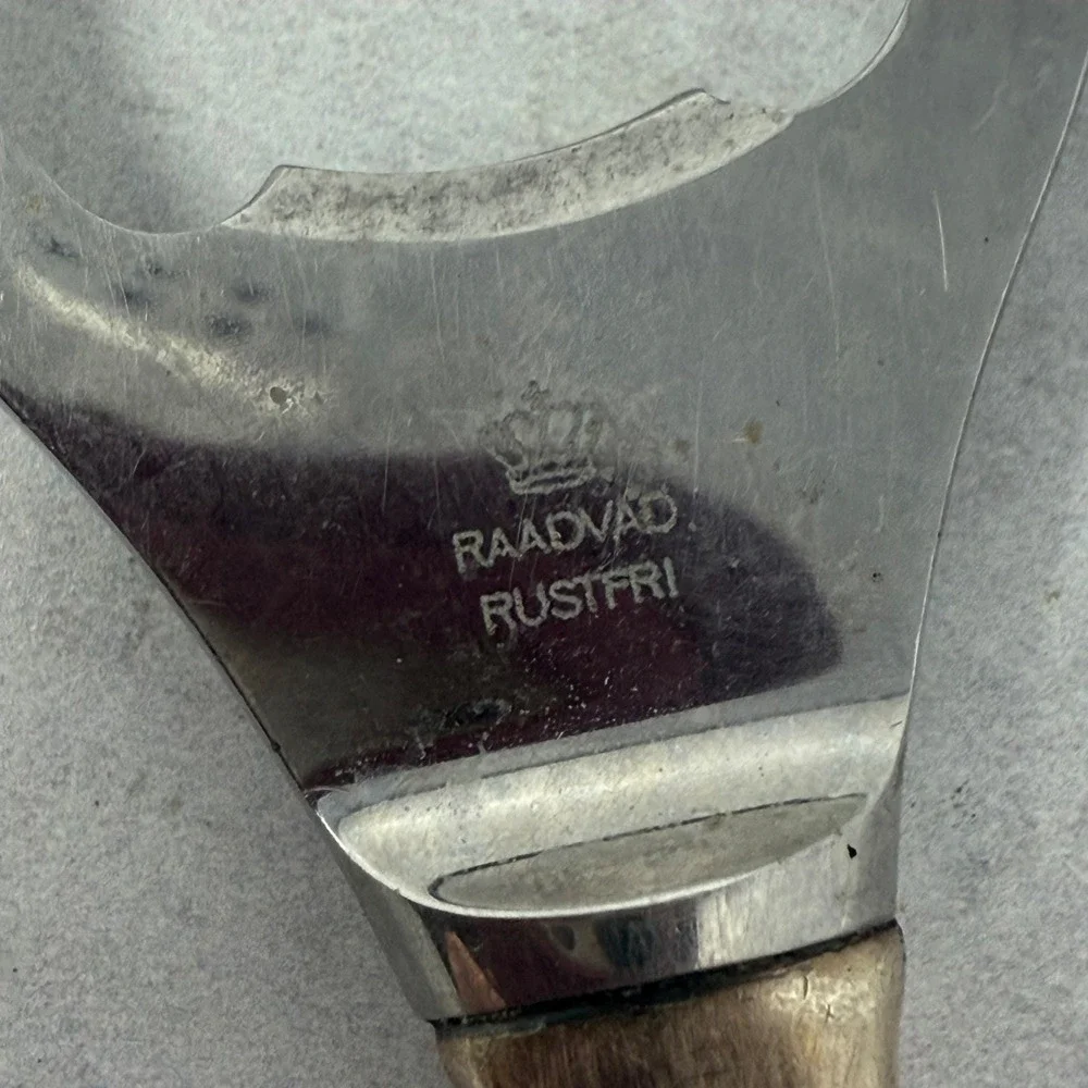 Vtg Bottle Opener RAADVAD RUSTFRI Silver Handle Nice Silverplate vintage barware